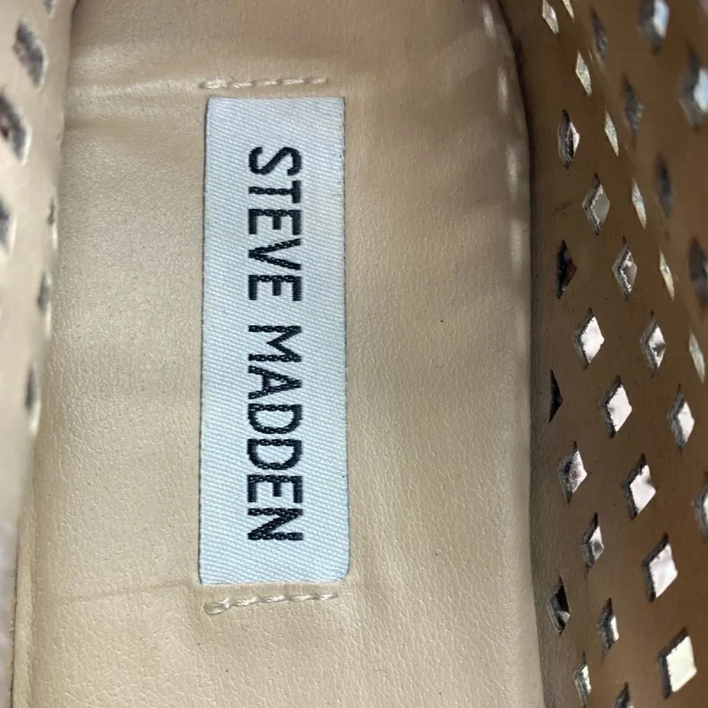 Steve Madden Women's Persy Leather Espadrilles Flats Tan Size 7.5M